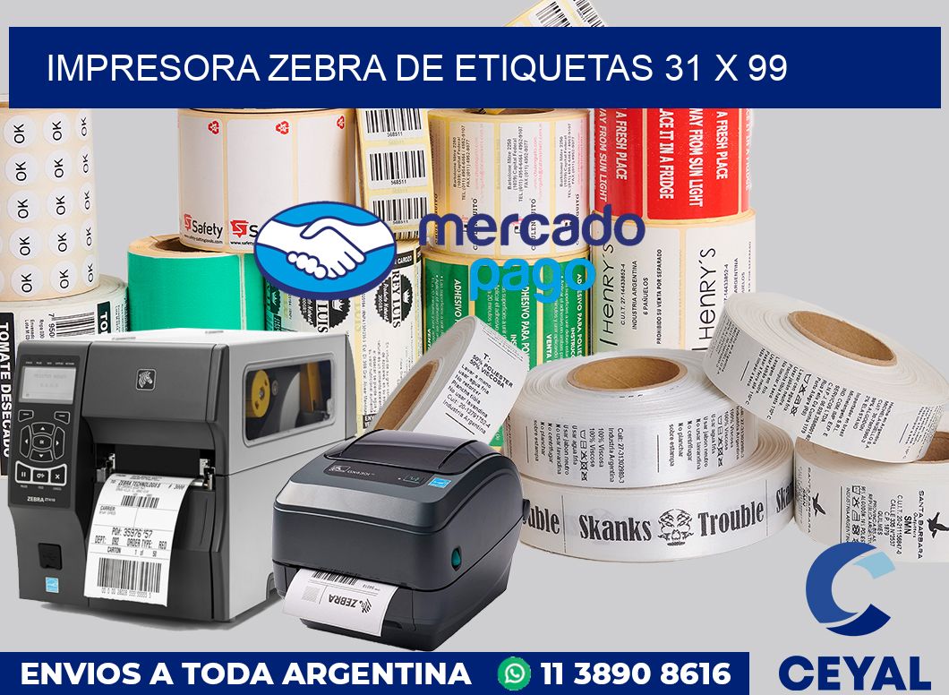 Impresora Zebra de etiquetas 31 x 99