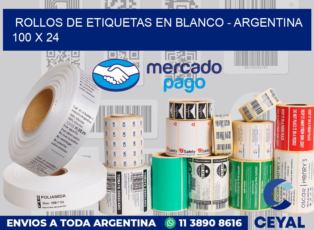 Rollos de etiquetas en blanco - Argentina 100 x 24