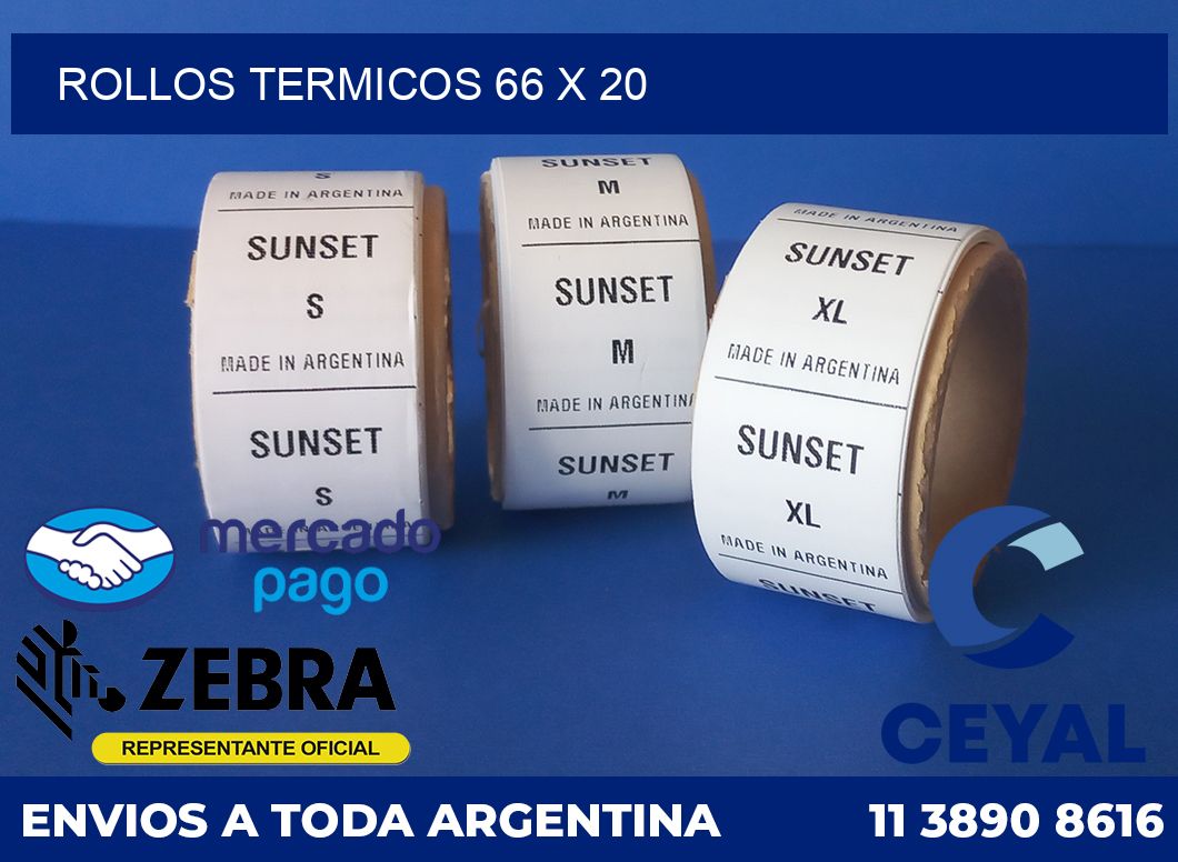 Rollos termicos 66 x 20