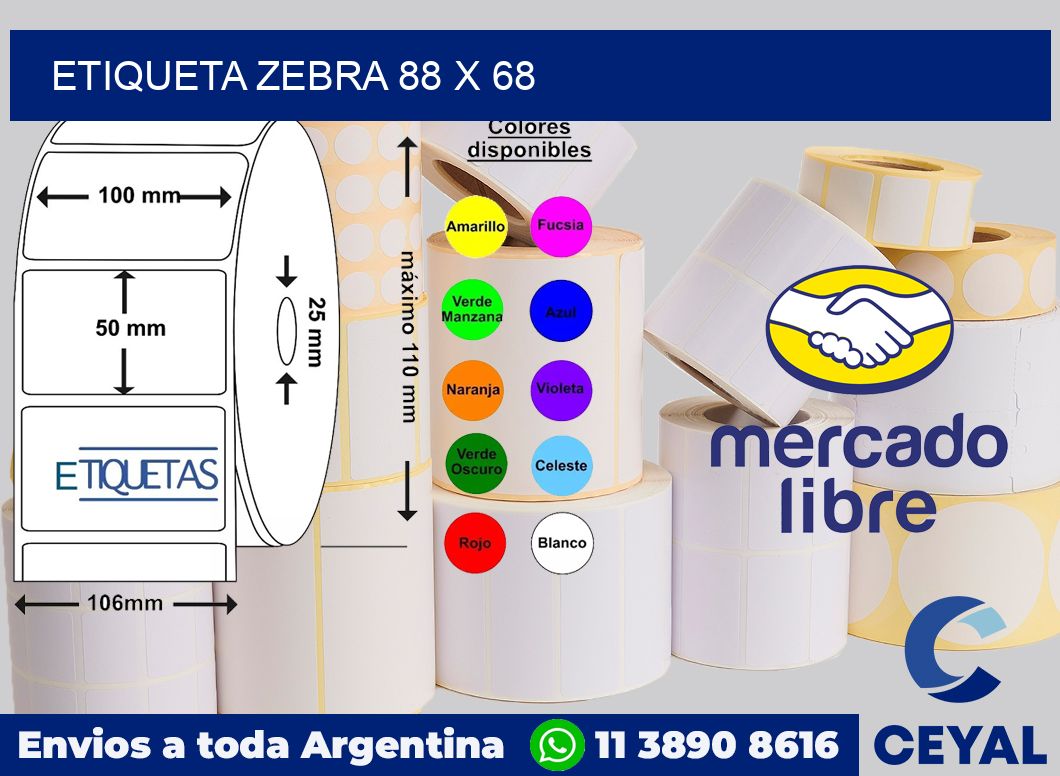 etiqueta zebra 88 x 68