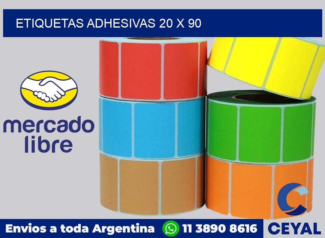 etiquetas adhesivas 20 x 90