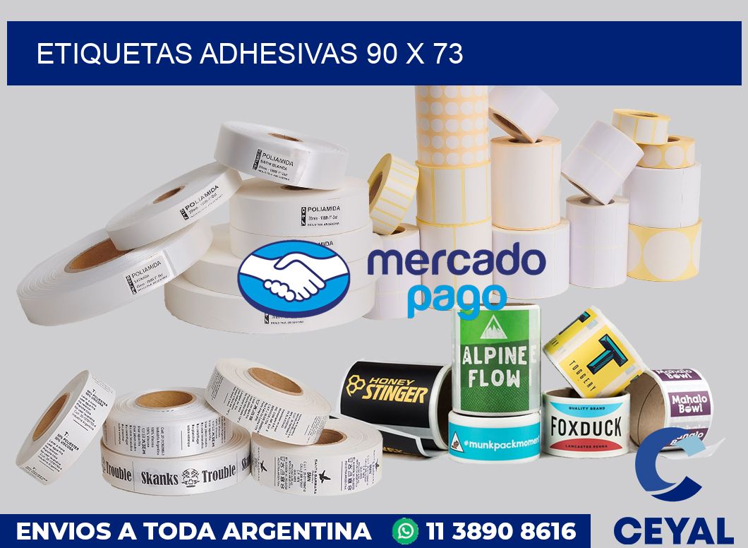 etiquetas adhesivas 90 x 73