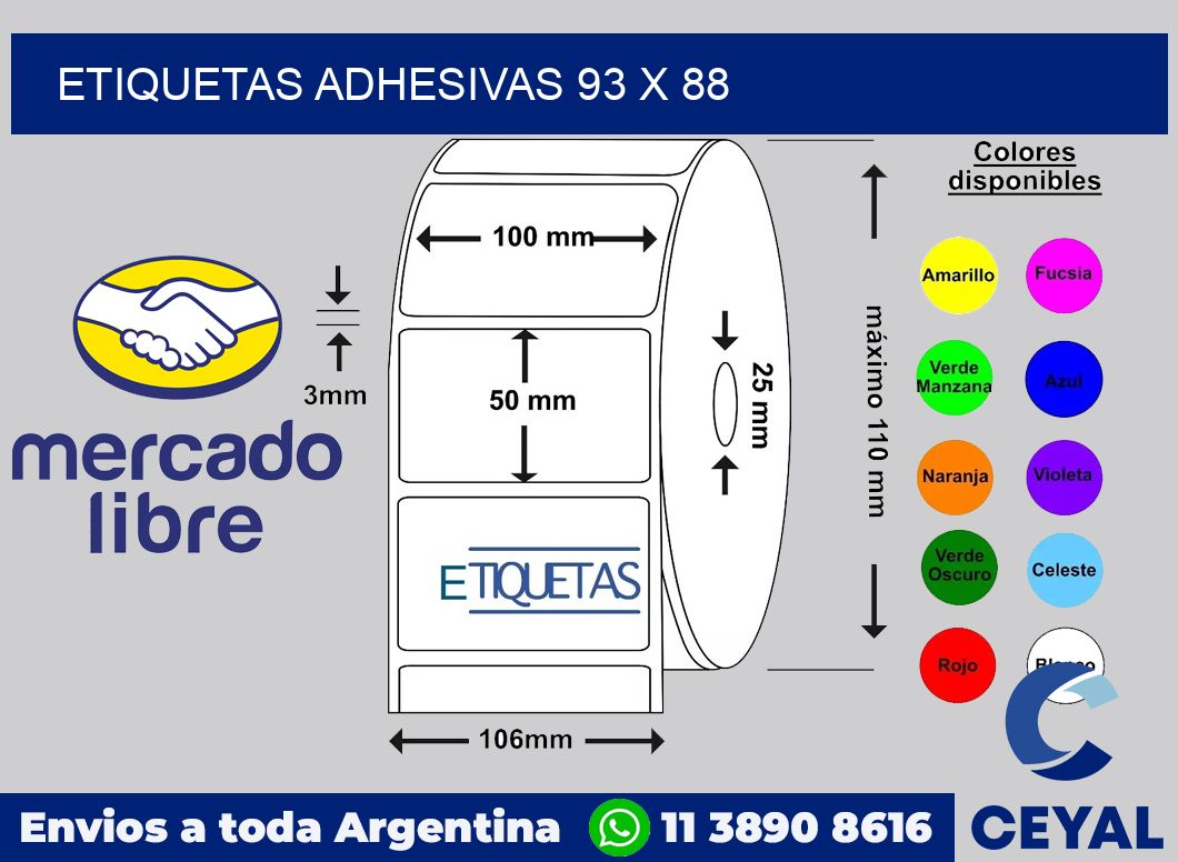 etiquetas adhesivas 93 x 88