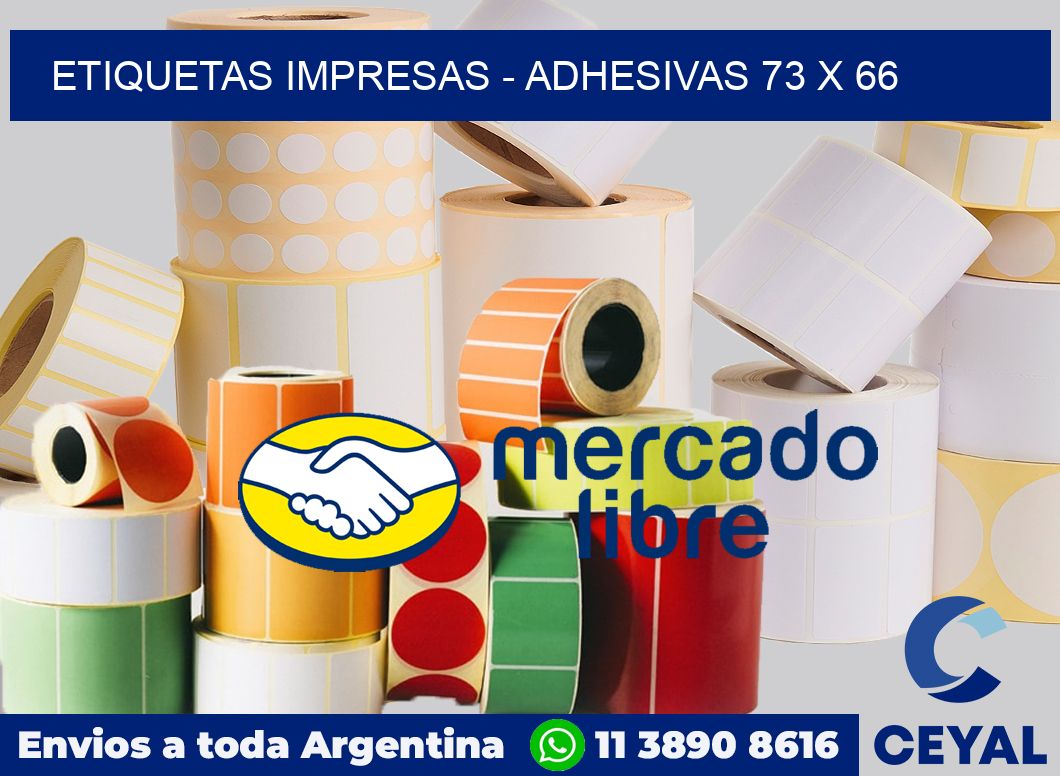etiquetas impresas - Adhesivas 73 x 66