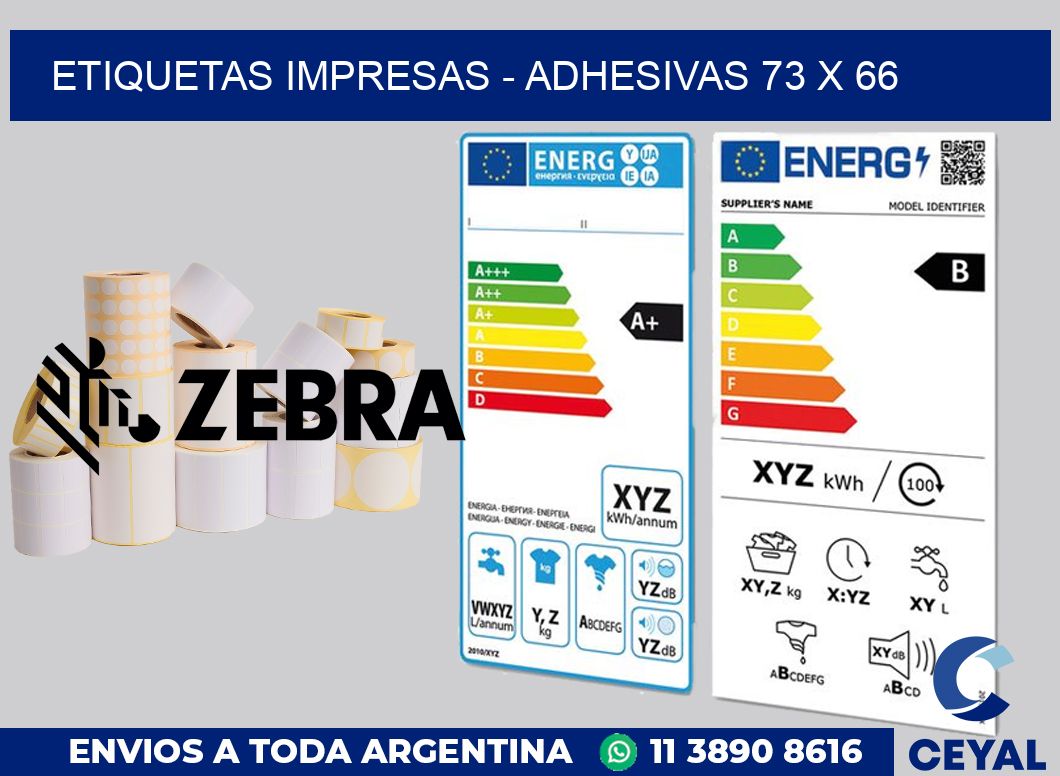etiquetas impresas - Adhesivas 73 x 66