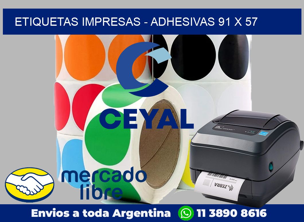 etiquetas impresas – Adhesivas 91 x 57