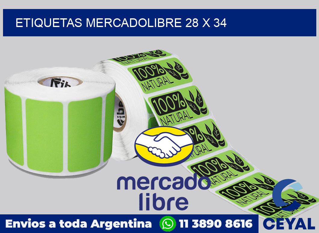 etiquetas mercadolibre 28 x 34