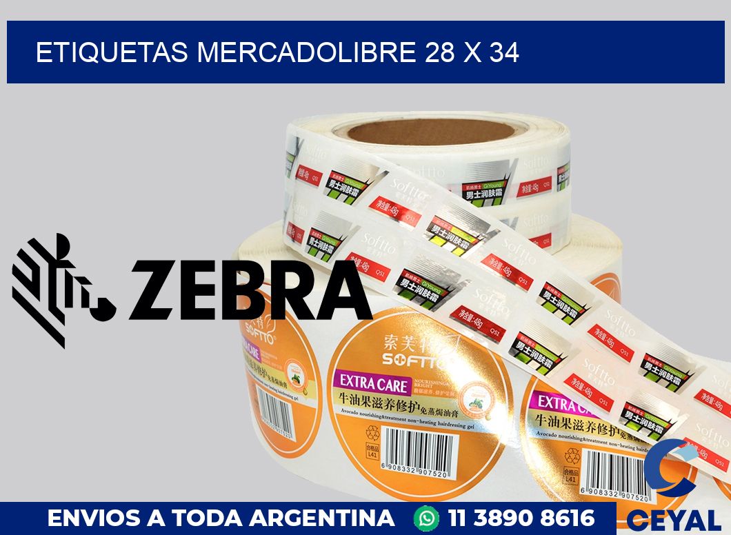 etiquetas mercadolibre 28 x 34