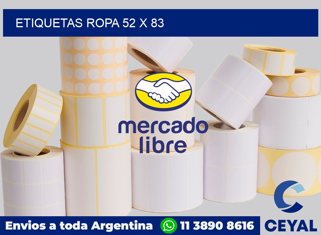 etiquetas ropa 52 x 83
