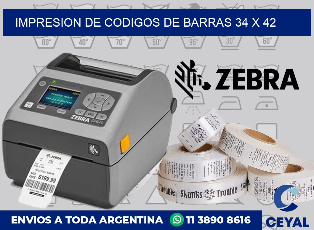 impresion de codigos de barras 34 x 42