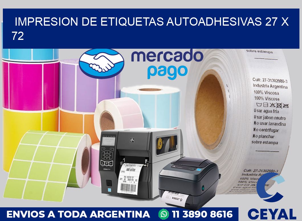 impresion de etiquetas autoadhesivas 27 x 72