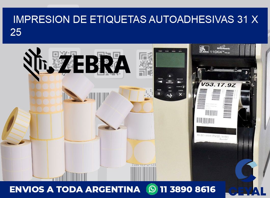 impresion de etiquetas autoadhesivas 31 x 25