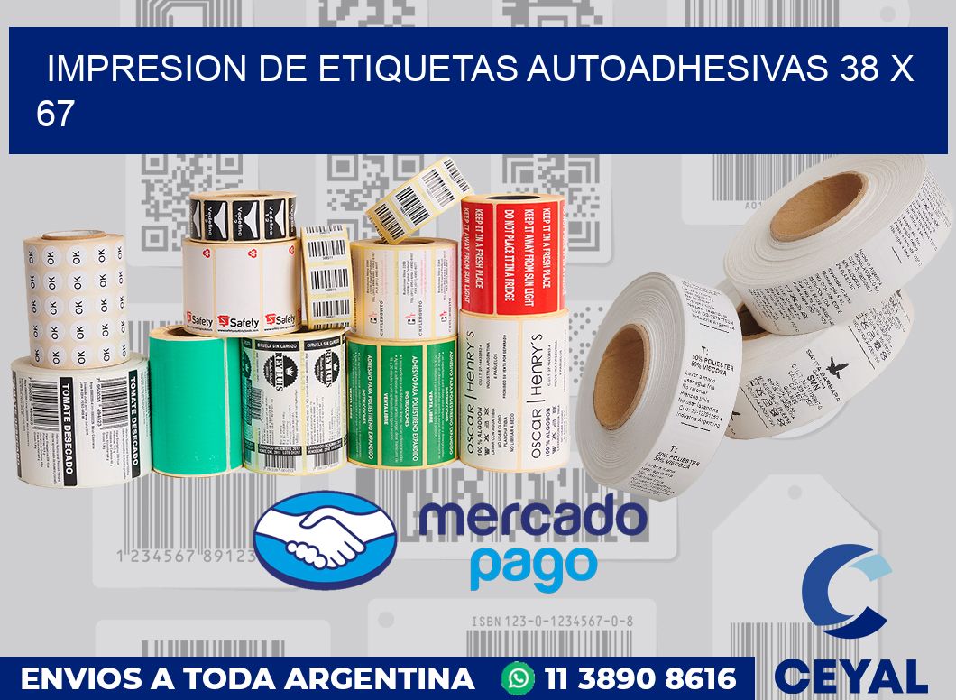 impresion de etiquetas autoadhesivas 38 x 67