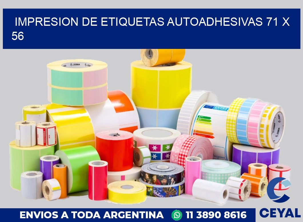 impresion de etiquetas autoadhesivas 71 x 56