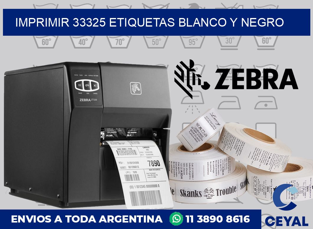 imprimir 33325 etiquetas blanco y negro