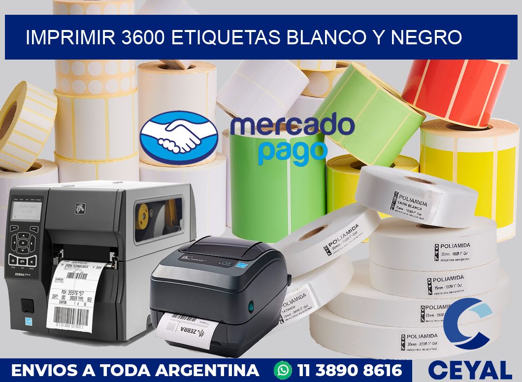 imprimir 3600 etiquetas blanco y negro