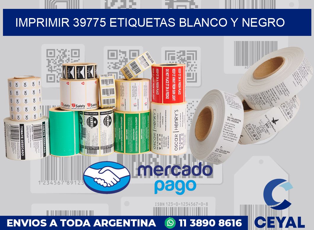 imprimir 39775 etiquetas blanco y negro