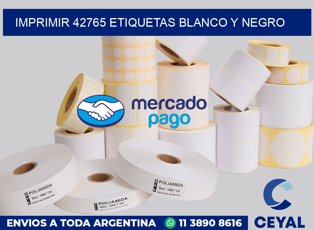 imprimir 42765 etiquetas blanco y negro
