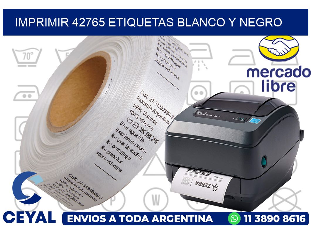 imprimir 42765 etiquetas blanco y negro
