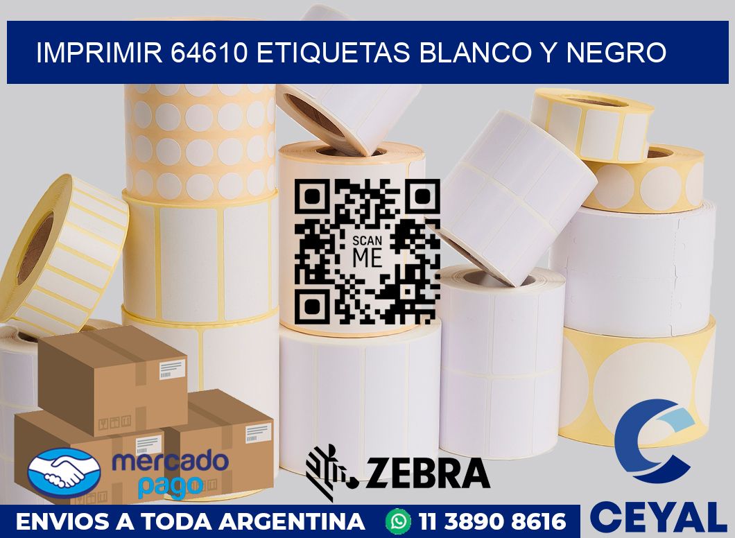 imprimir 64610 etiquetas blanco y negro
