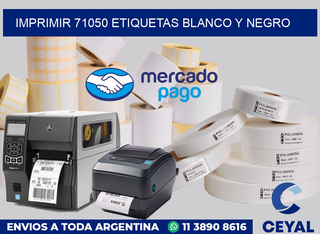 imprimir 71050 etiquetas blanco y negro
