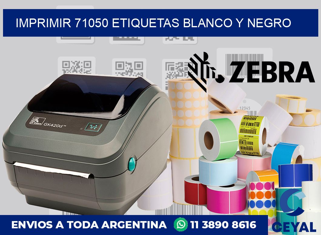 imprimir 71050 etiquetas blanco y negro