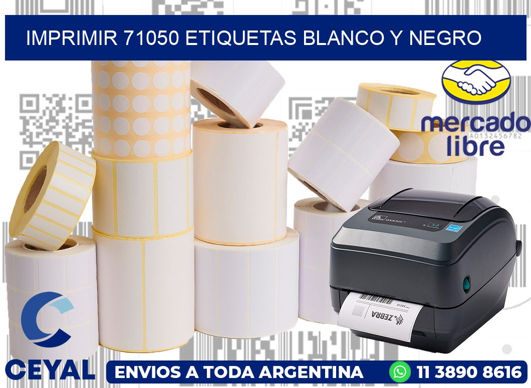 imprimir 71050 etiquetas blanco y negro