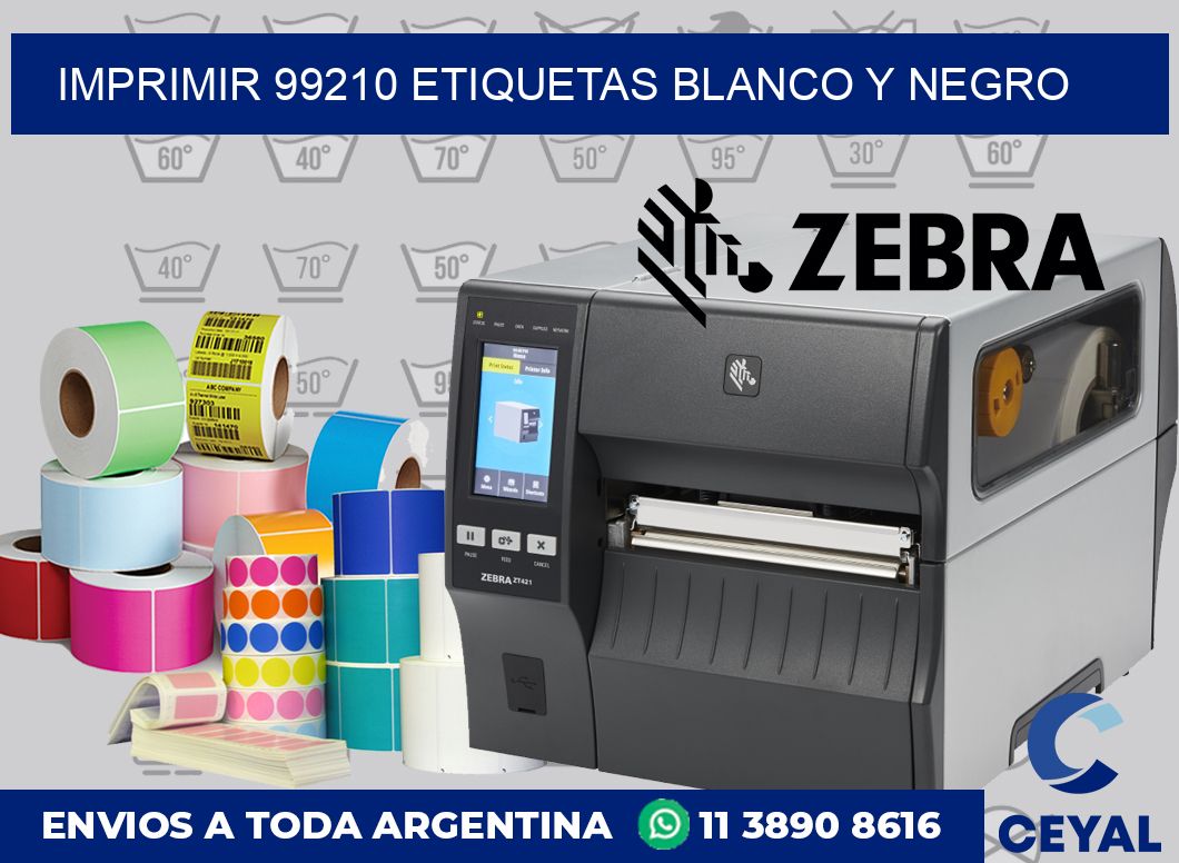 imprimir 99210 etiquetas blanco y negro