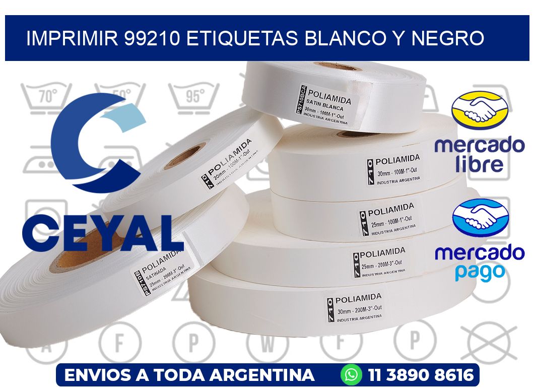imprimir 99210 etiquetas blanco y negro
