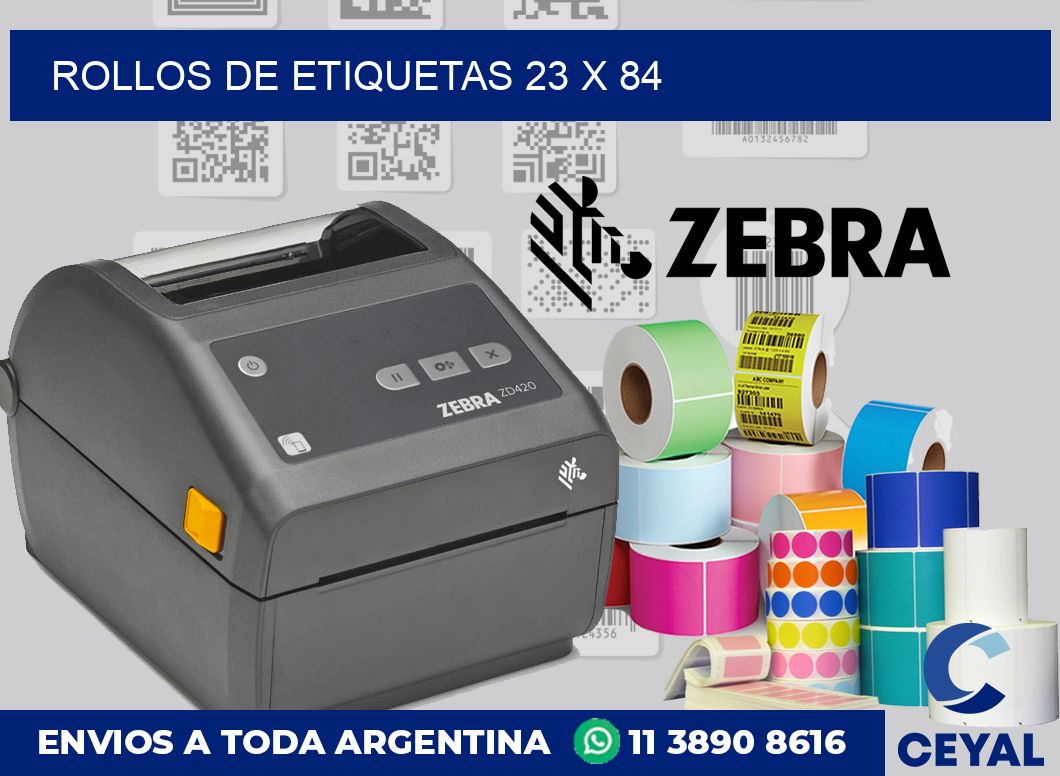 rollos de etiquetas 23 x 84