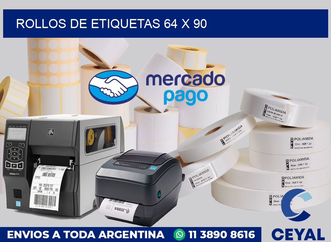 rollos de etiquetas 64 x 90