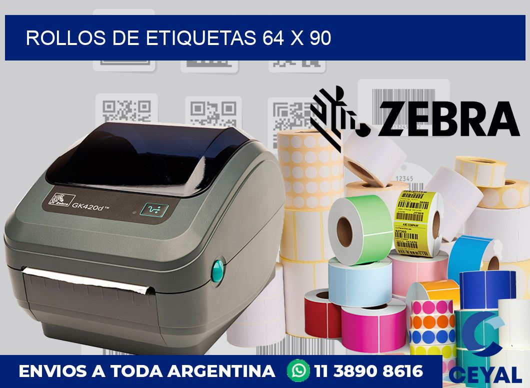 rollos de etiquetas 64 x 90