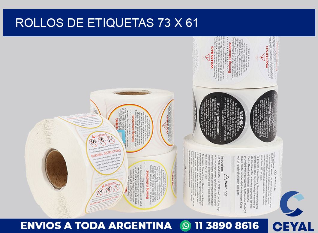 rollos de etiquetas 73 x 61