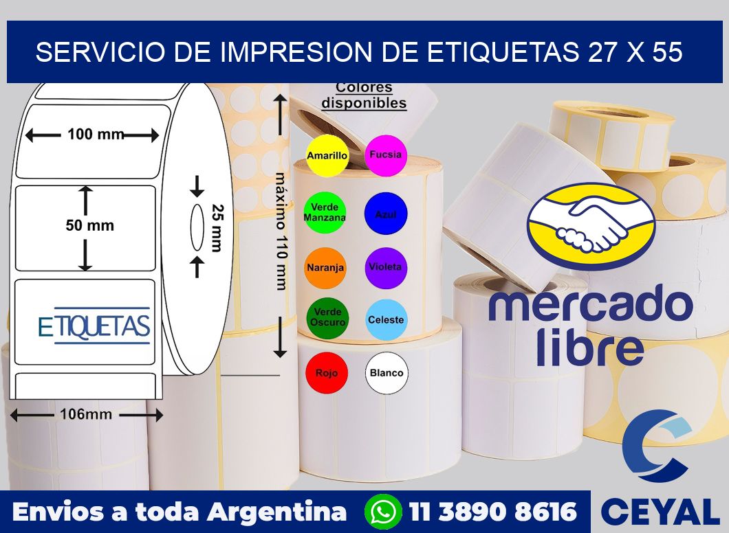 servicio de impresion de etiquetas 27 x 55