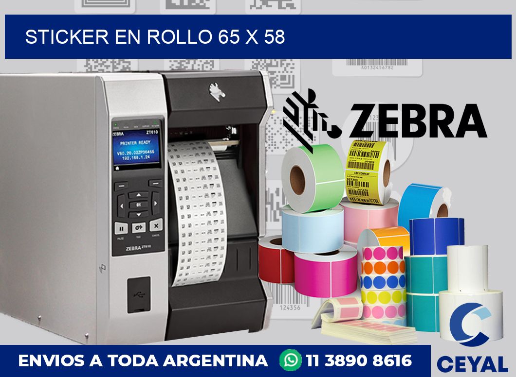 sticker en rollo 65 x 58
