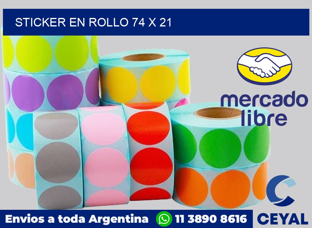 sticker en rollo 74 x 21