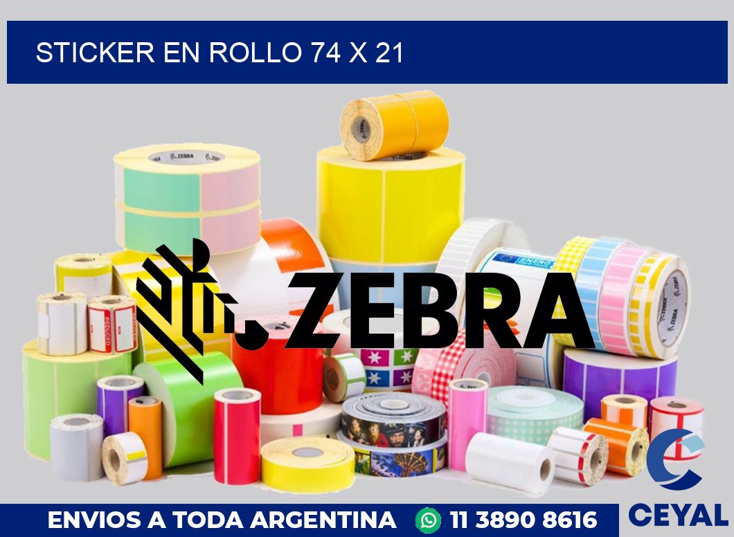 sticker en rollo 74 x 21