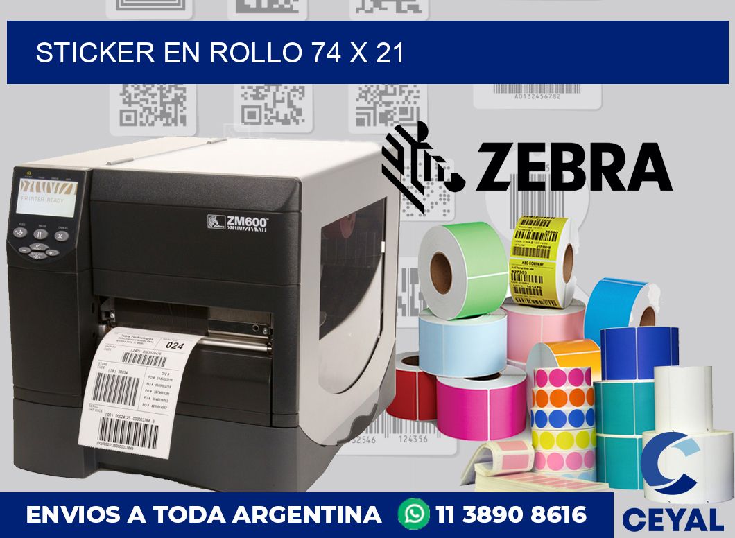 sticker en rollo 74 x 21