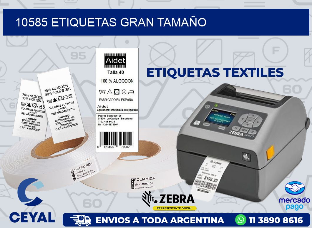 10585 ETIQUETAS GRAN TAMAÑO