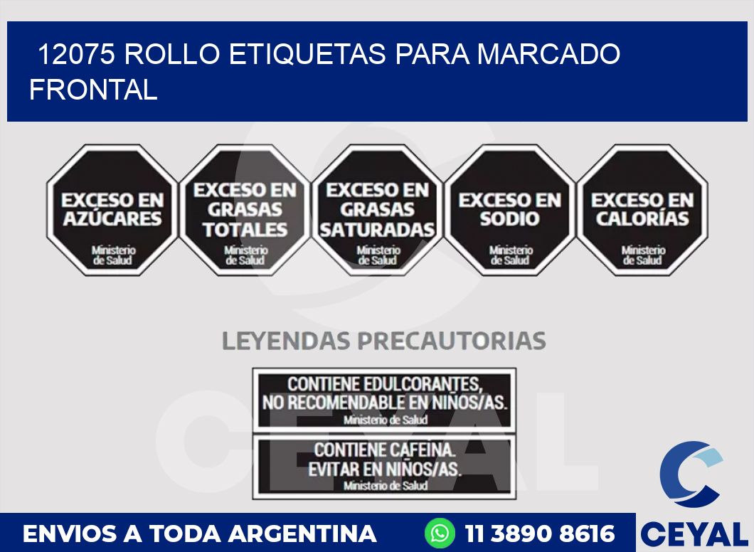 12075 ROLLO ETIQUETAS PARA MARCADO FRONTAL