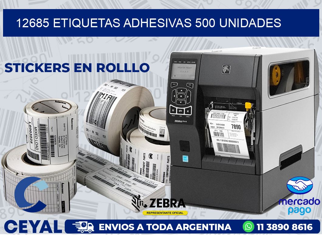 12685 ETIQUETAS ADHESIVAS 500 UNIDADES