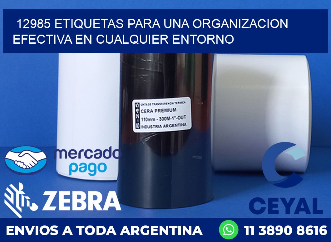 12985 ETIQUETAS PARA UNA ORGANIZACION EFECTIVA EN CUALQUIER ENTORNO