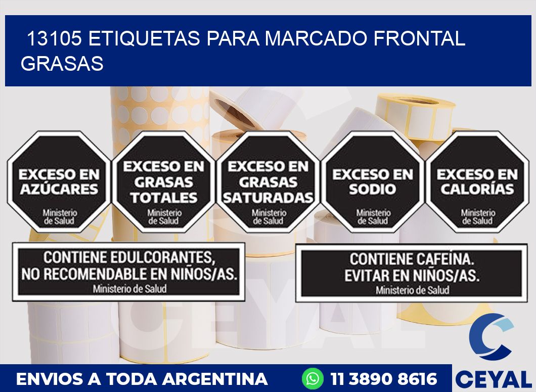 13105 ETIQUETAS PARA MARCADO FRONTAL GRASAS