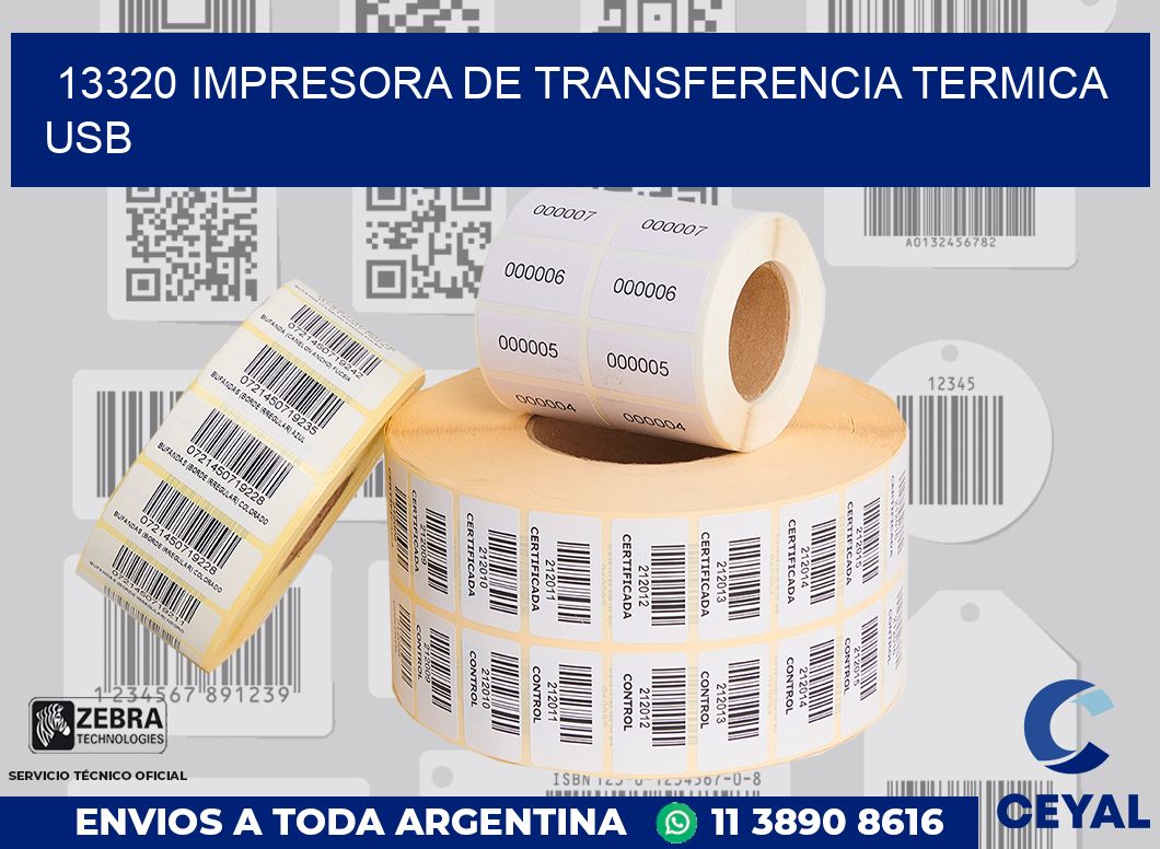13320 IMPRESORA DE TRANSFERENCIA TERMICA USB