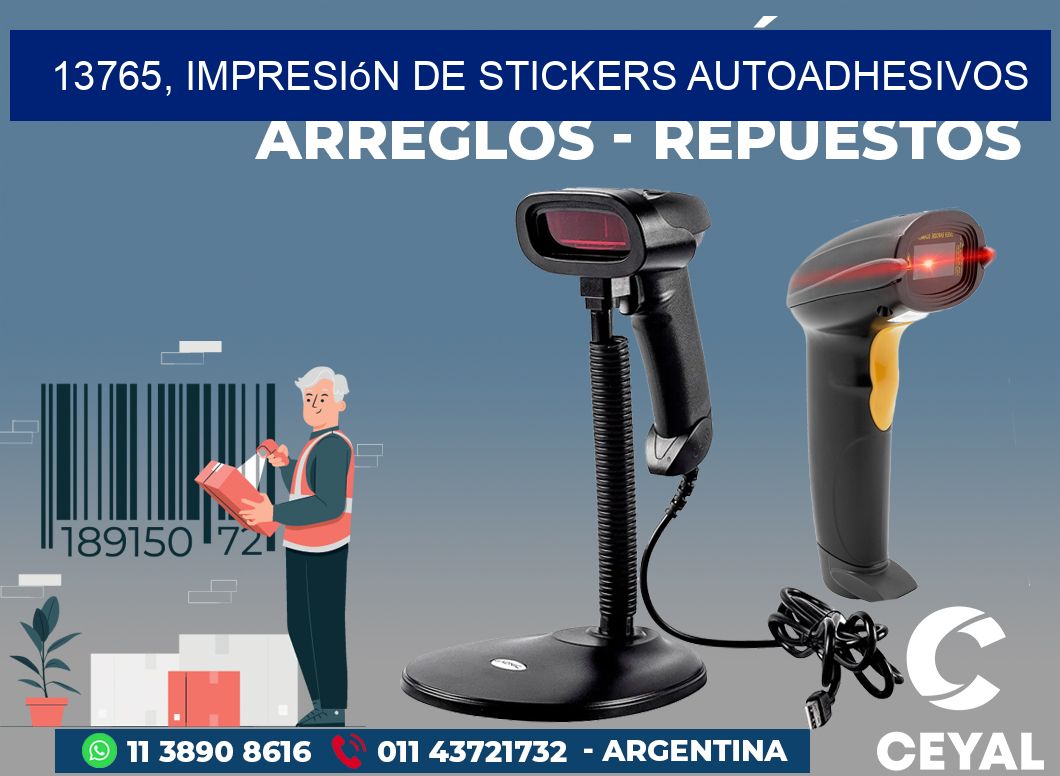 13765, impresión de stickers autoadhesivos