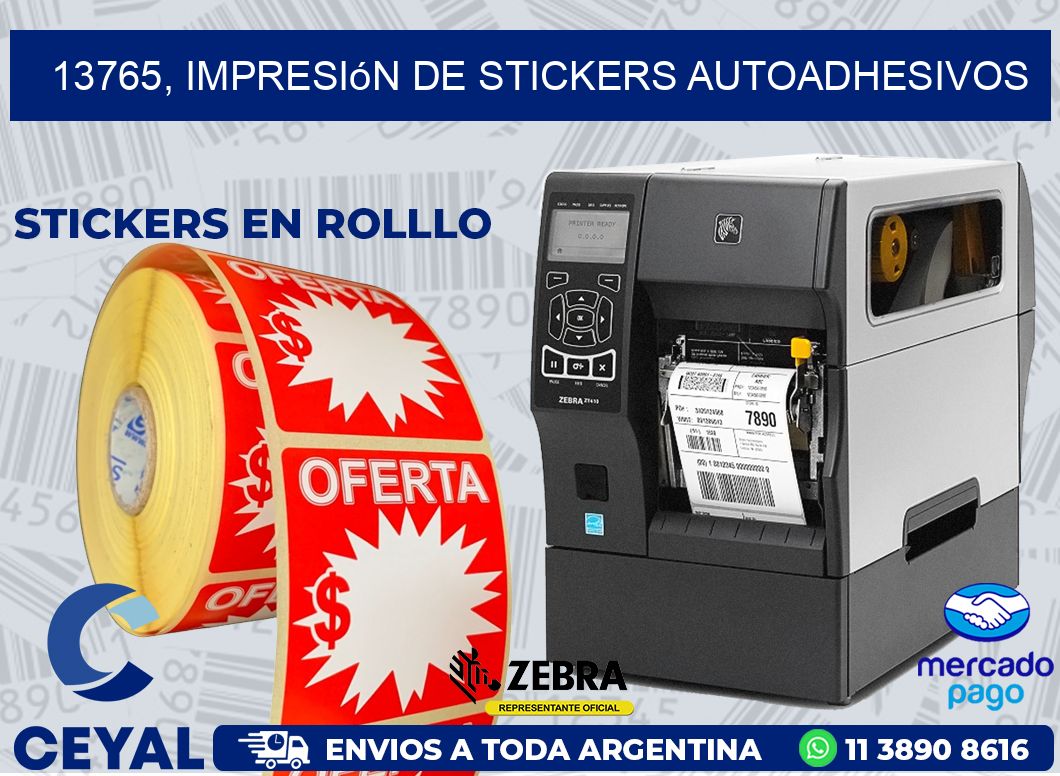13765, impresión de stickers autoadhesivos