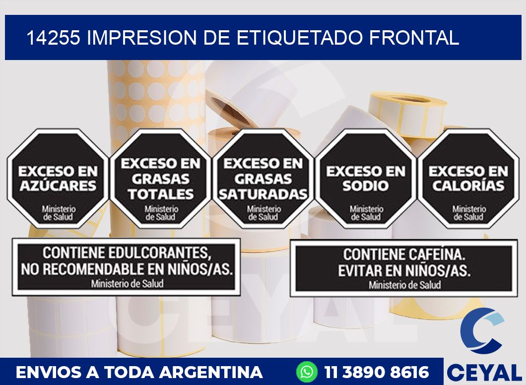 14255 IMPRESION DE ETIQUETADO FRONTAL