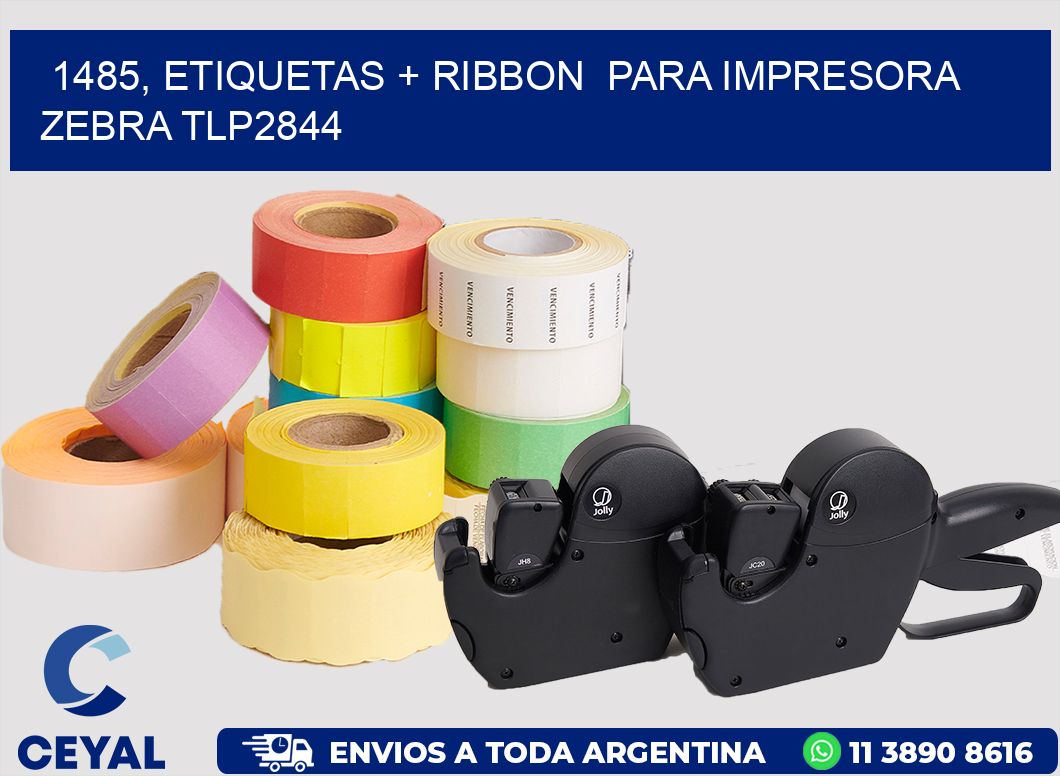 1485, etiquetas + ribbon  para impresora zebra TLP2844