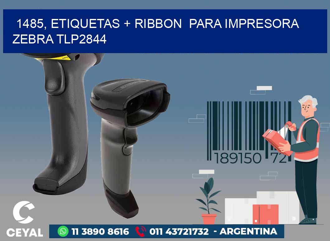 1485, etiquetas + ribbon  para impresora zebra TLP2844