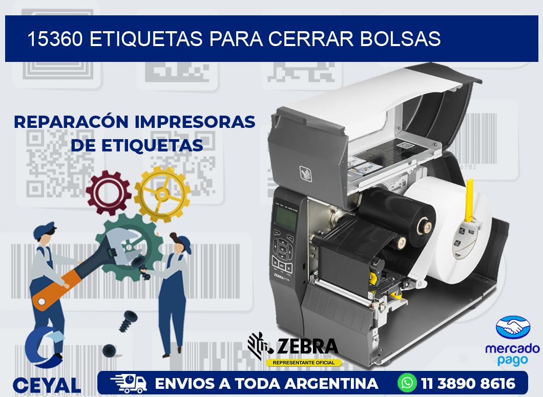 15360 ETIQUETAS PARA CERRAR BOLSAS